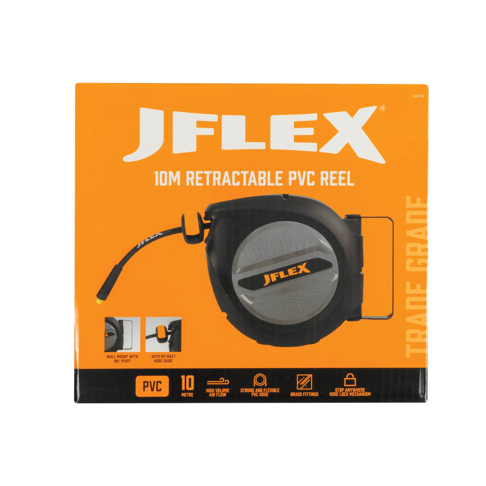 JFLEX 10m Retractable PVC Air Hose Reel Wall Mount 250 PSI