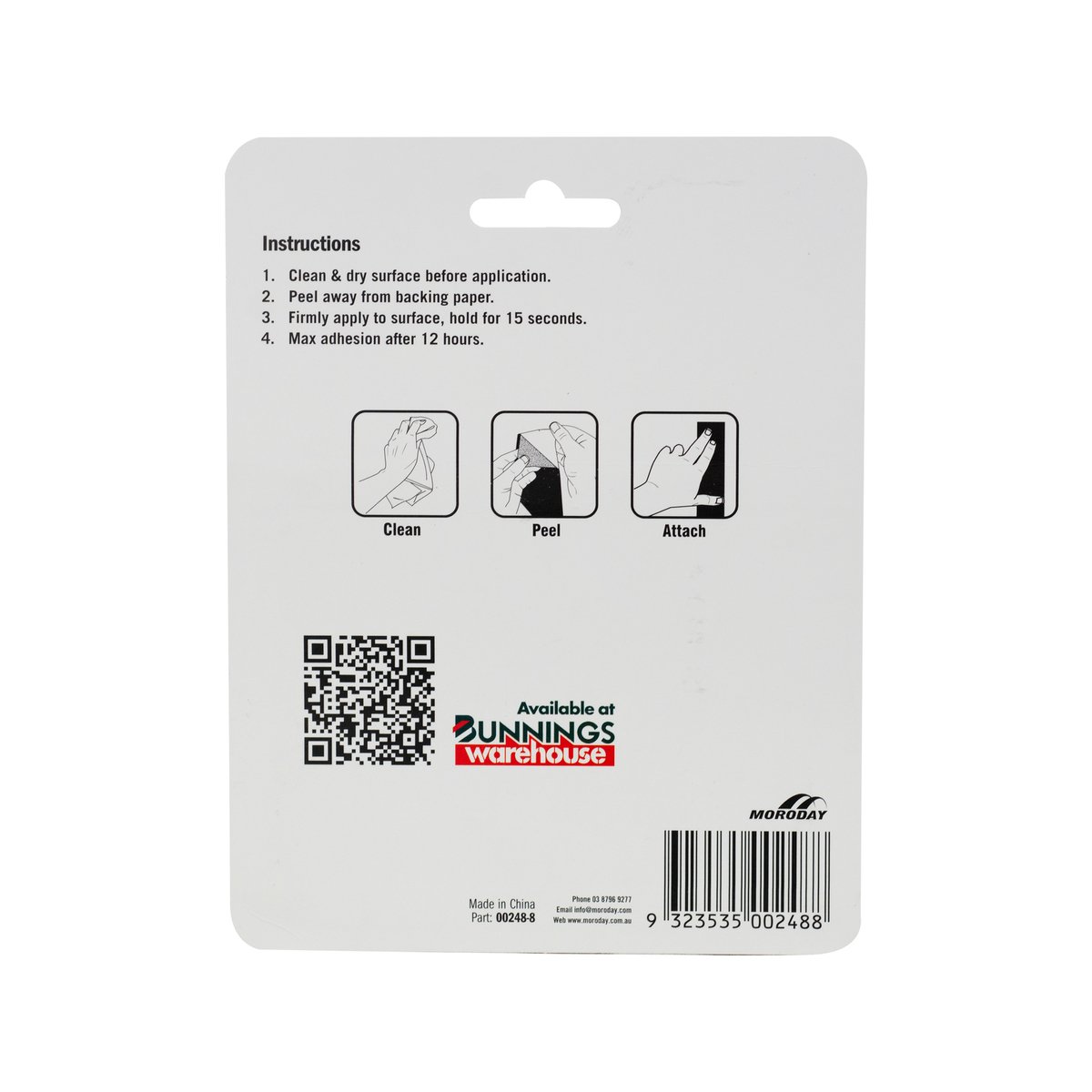 Moroday 25 x 40mm Black Self Adhesive Hook and Loop Tab - 18 Pack
