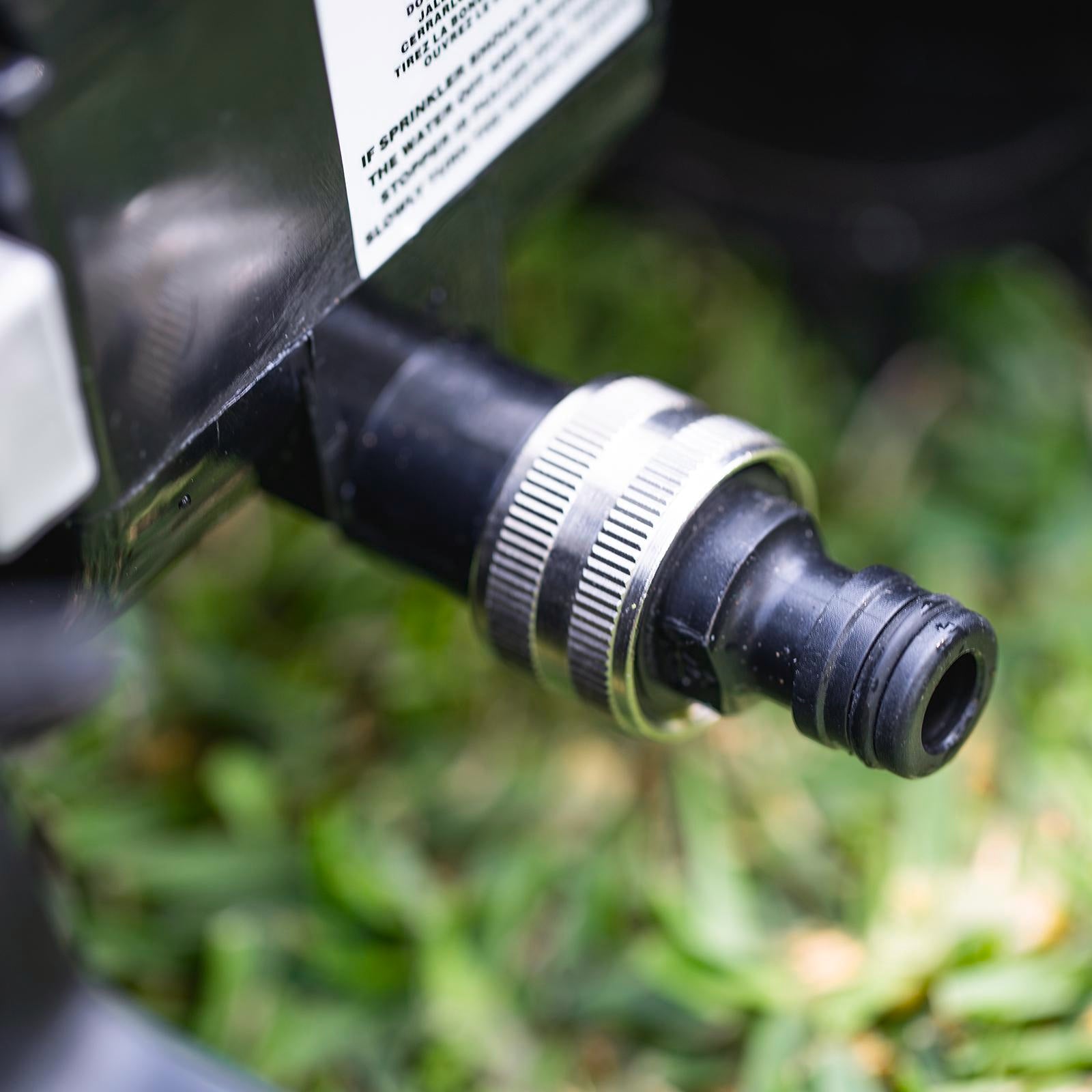 Holman Solid Metal Travelling Sprinkler - 1100m2 Coverage, 12mm & 18mm Fittings