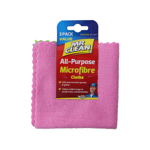 Mr Clean All Purpose Microfibre Cloths 3 Pack 155 x 200mm