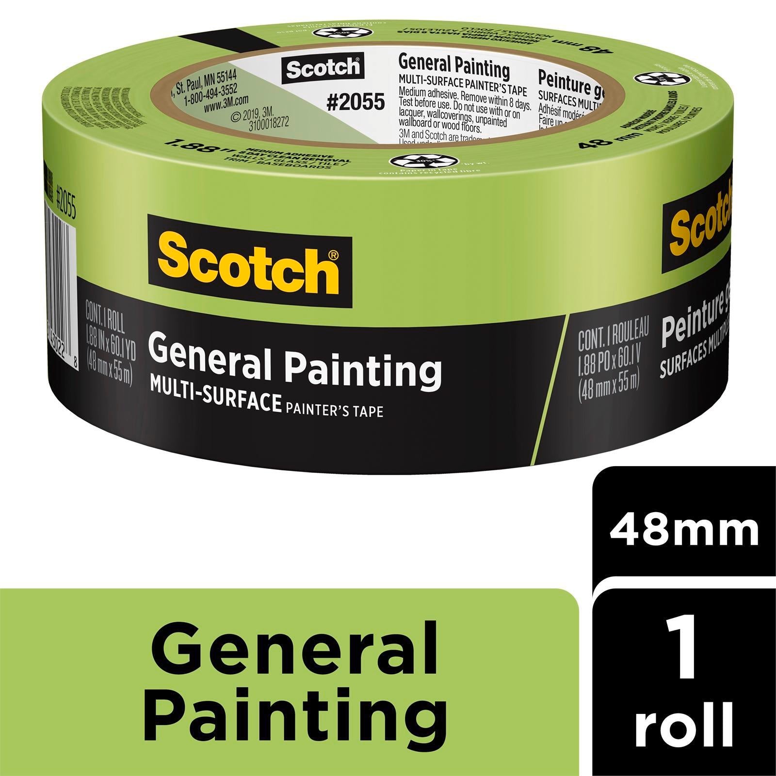 Scotch 48mm x 55m General Painting Masking Tape Green