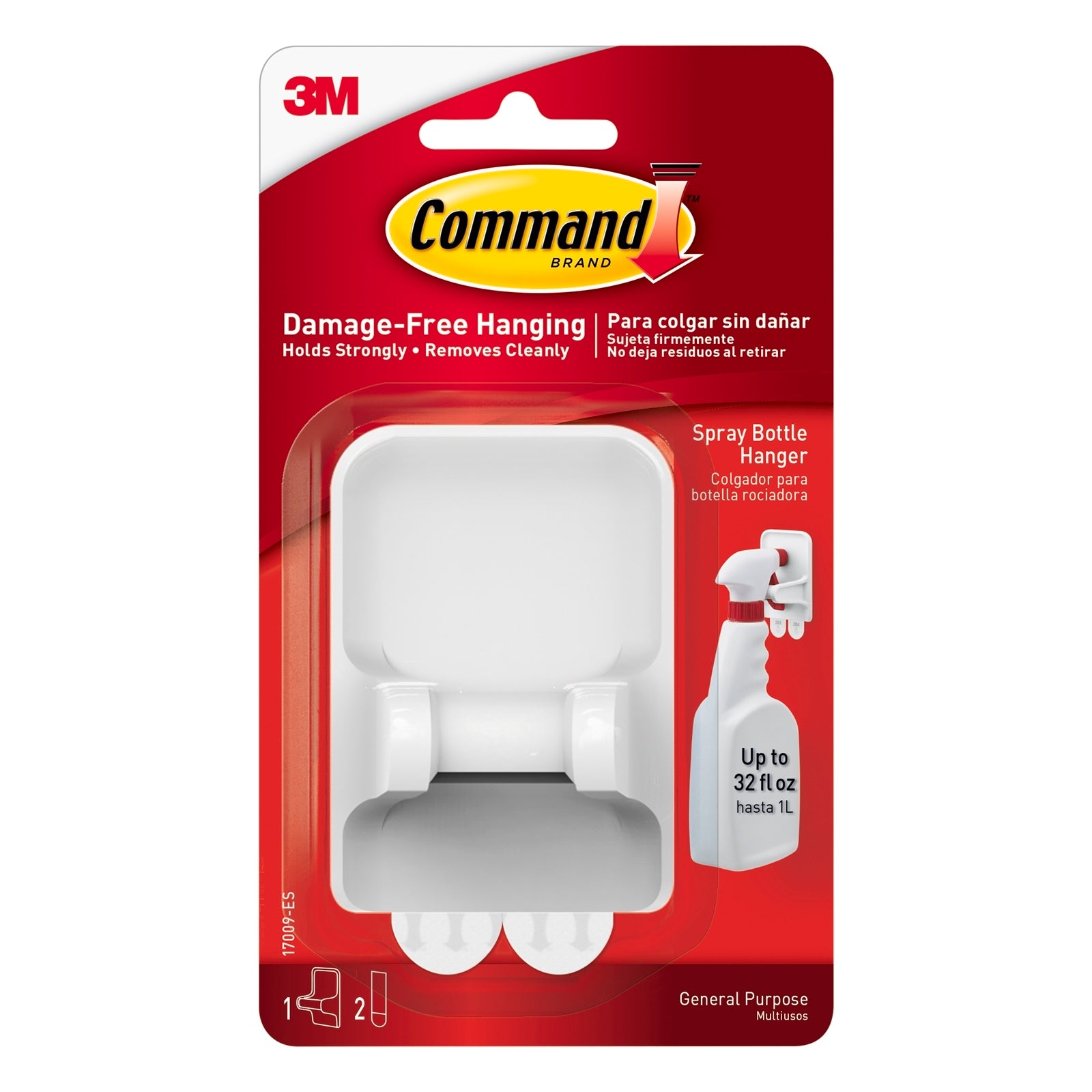 Command White Adhesive Spray Bottle Wall Hanger - 1 Pack