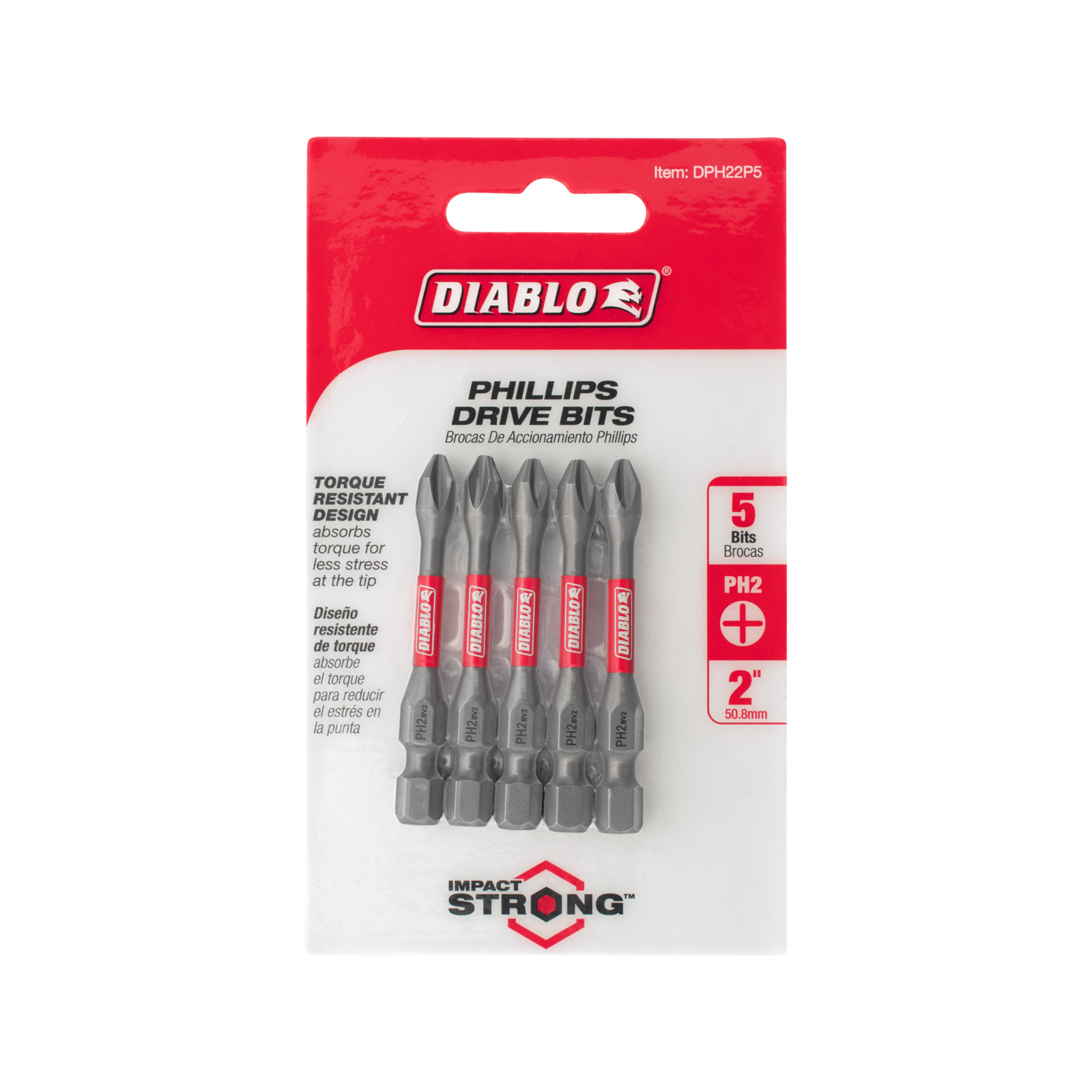 Diablo 50mm PH2 Impact Power Bit 5 Pack