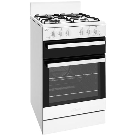 Chef 54cm Conventional Gas Freestanding Oven - White, Separate Gas Grill, Flame Failure - CFG503WCH