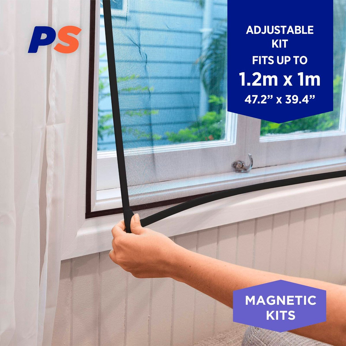 Permastik Magnetic Insect Screen Kit - 1.2m x 1m - Black - UV Resistant - SuperSaverAU - view 2