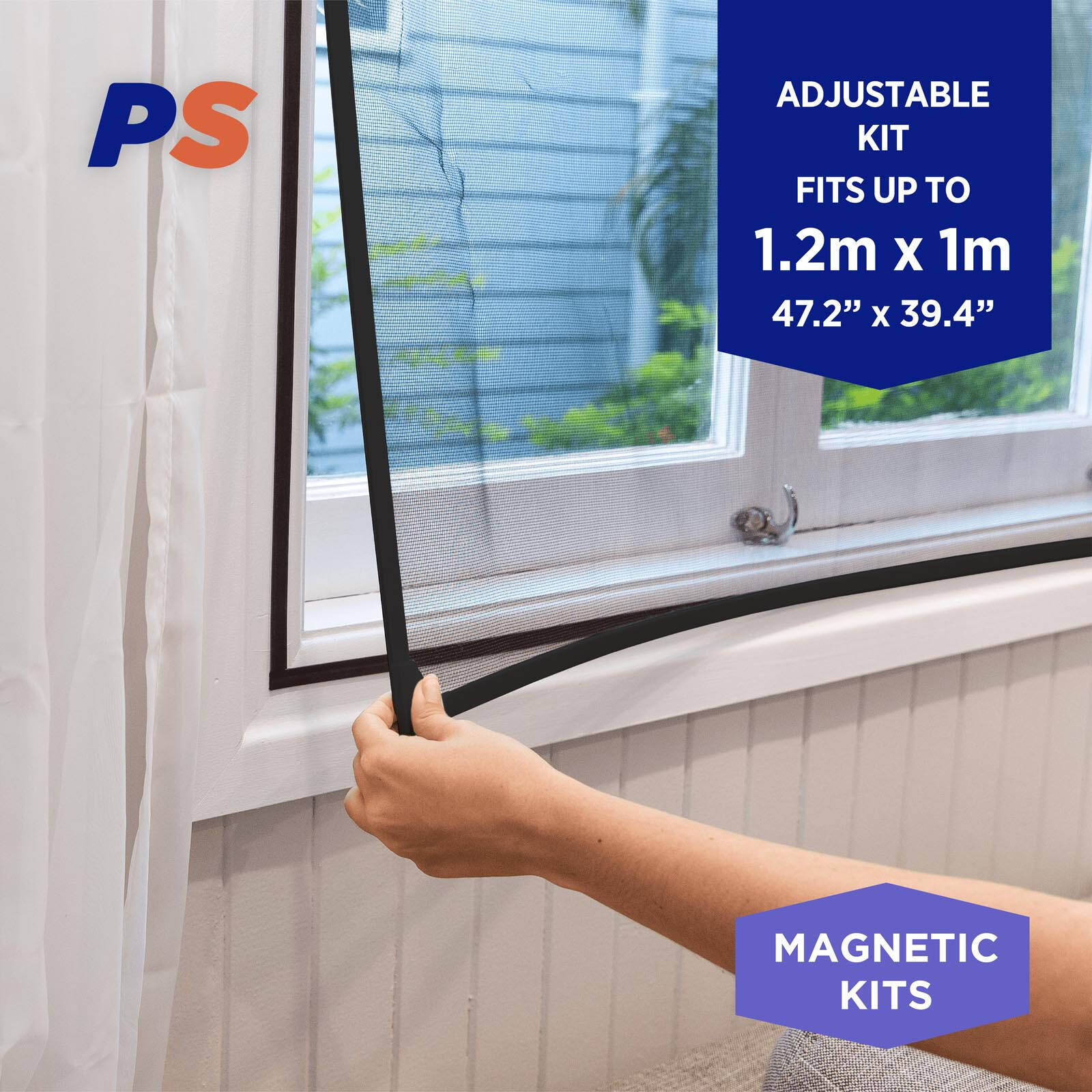 Permastik 1.2 x 1m Black Fibreglass Magnetic Insect Screen Kit