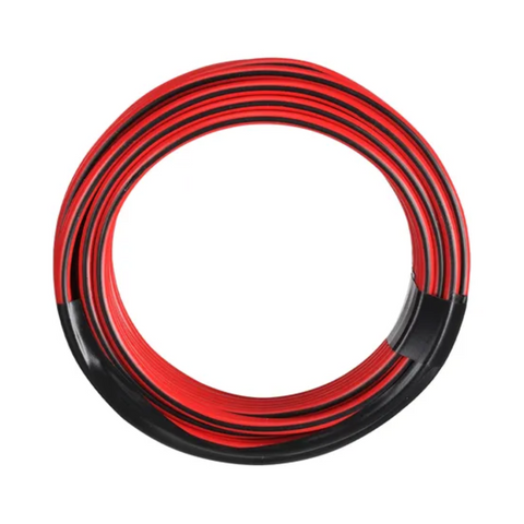 Narva 10A 3mm Twin Core Figure 8 Cable, Copper, 4m, Red with Black Tracer