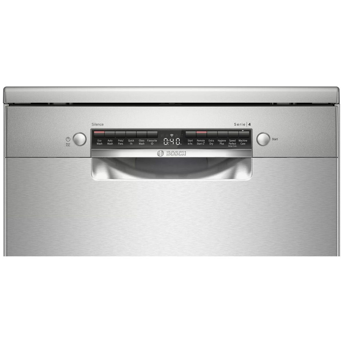Bosch Series 4 60cm Freestanding Dishwasher - 14 Place Settings, Stainless Steel, Home Connect - SMS4HTI01A
