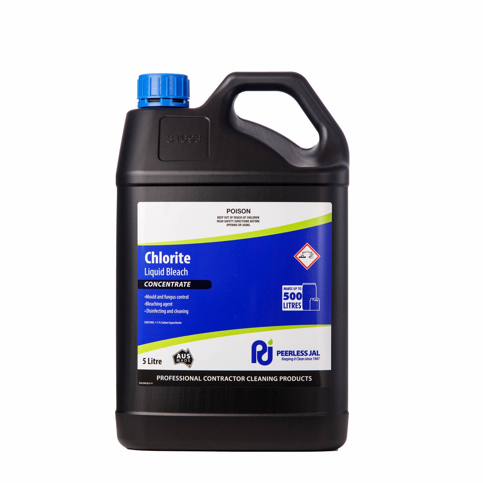Peerless JAL 5L Chlorite Liquid Bleach Concentrate