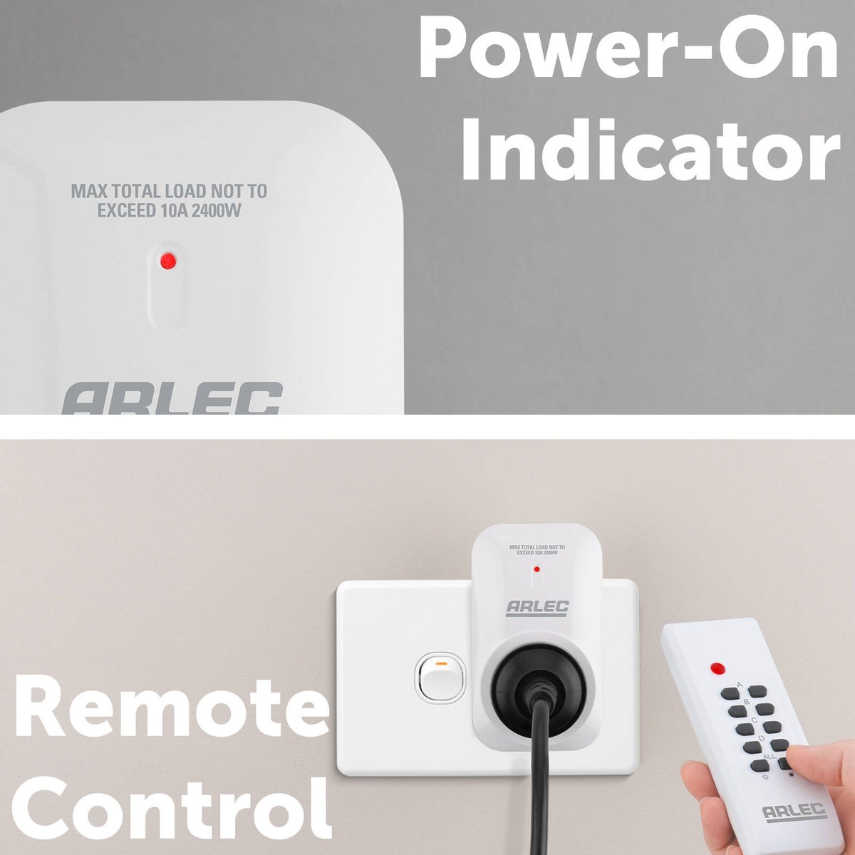 Arlec Remote Controlled Power Outlet - 1 Pack - 55mm x 95mm x 60mm - SuperSaverAU - view 3