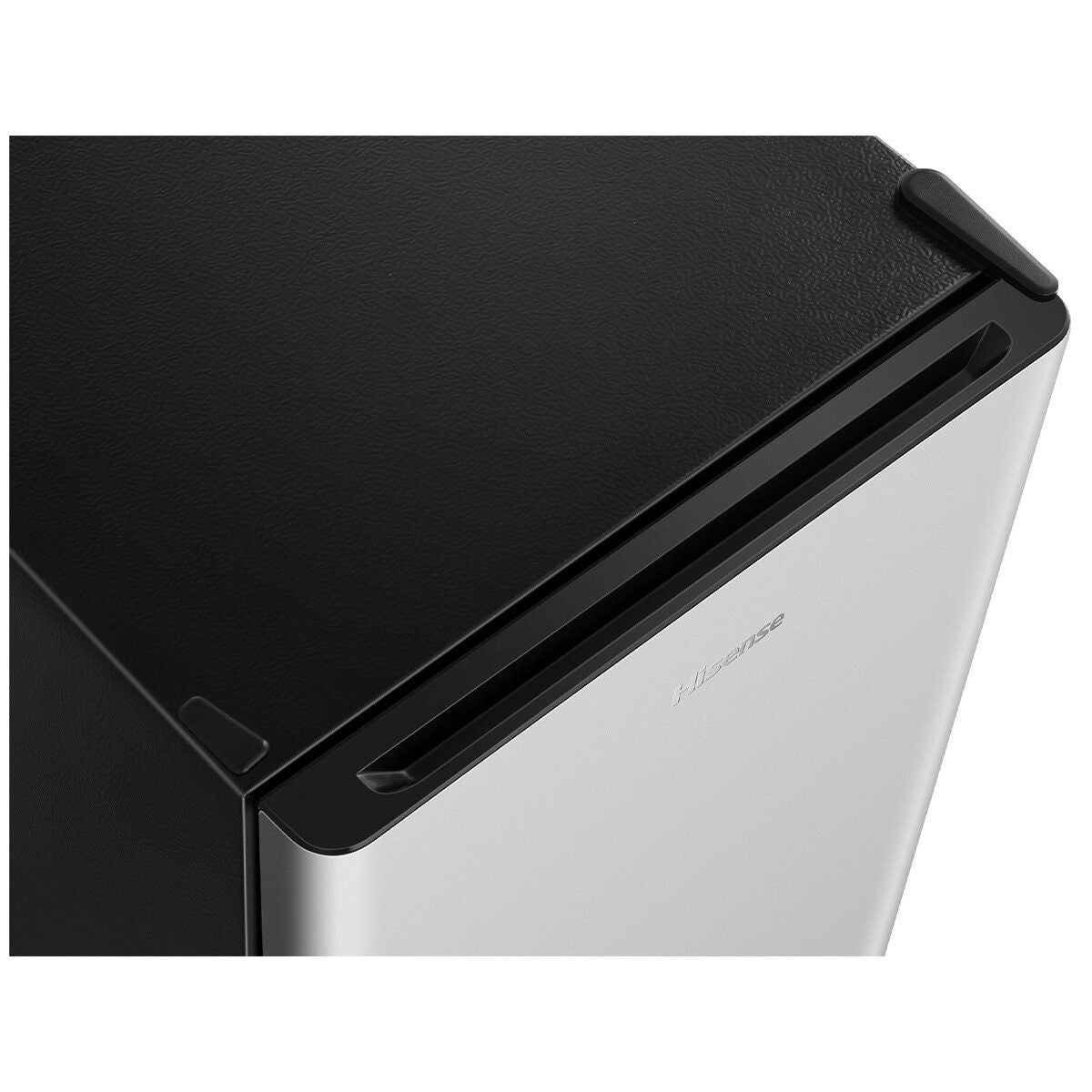 Hisense 124L bar fridge - silver door with black cabinet, Fresh Zone, large crisper, LED light - HRBF126S