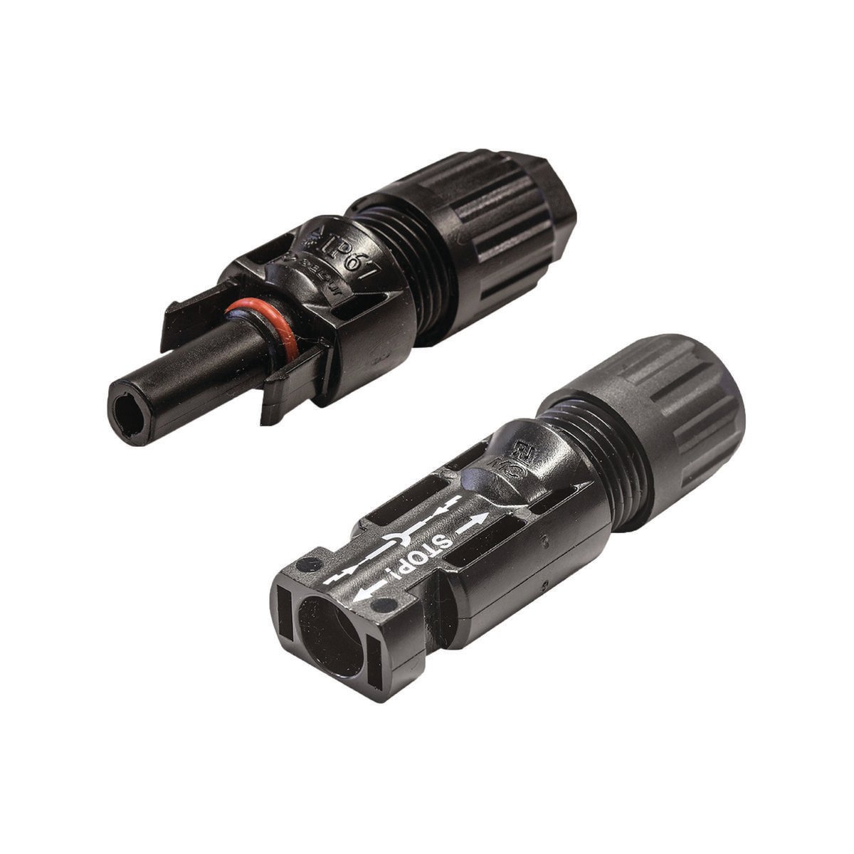 KT Solar MC4 Connectors Twin Pack, Male & Female, Black
