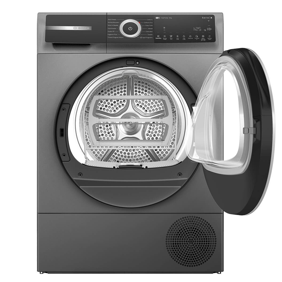 Bosch Series 8 8kg Heat Pump Dryer - Cast Iron Grey, 9 Star Energy Rating, Smart Dry - WQH235BFAU