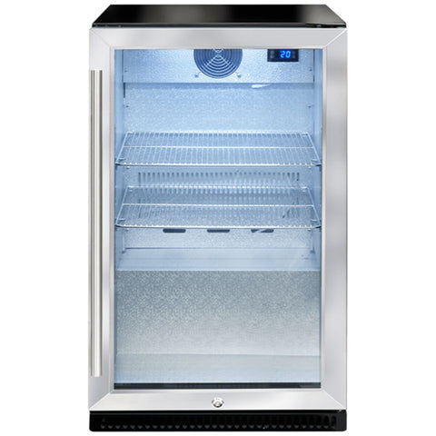 Artusi 115L outdoor beverage centre - stainless steel fascia, heated triple glazed door, lockable - AOF1SM5