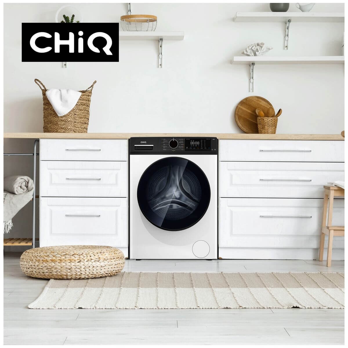 CHiQ 8.5kg/5kg Front Load Washer Dryer Combo - Steam Wash, Allergy Care - White - WD85PLSW