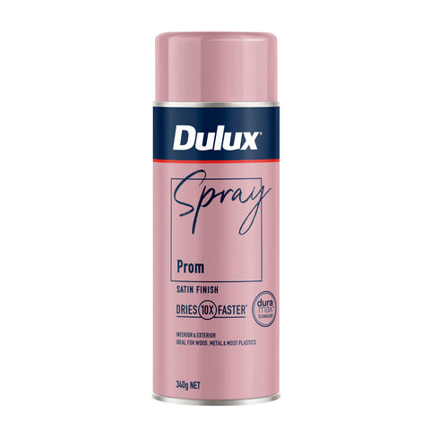 Dulux 340g Prom Satin Finish Spray Paint, Smooth Satin Sheen for Indoor Projects