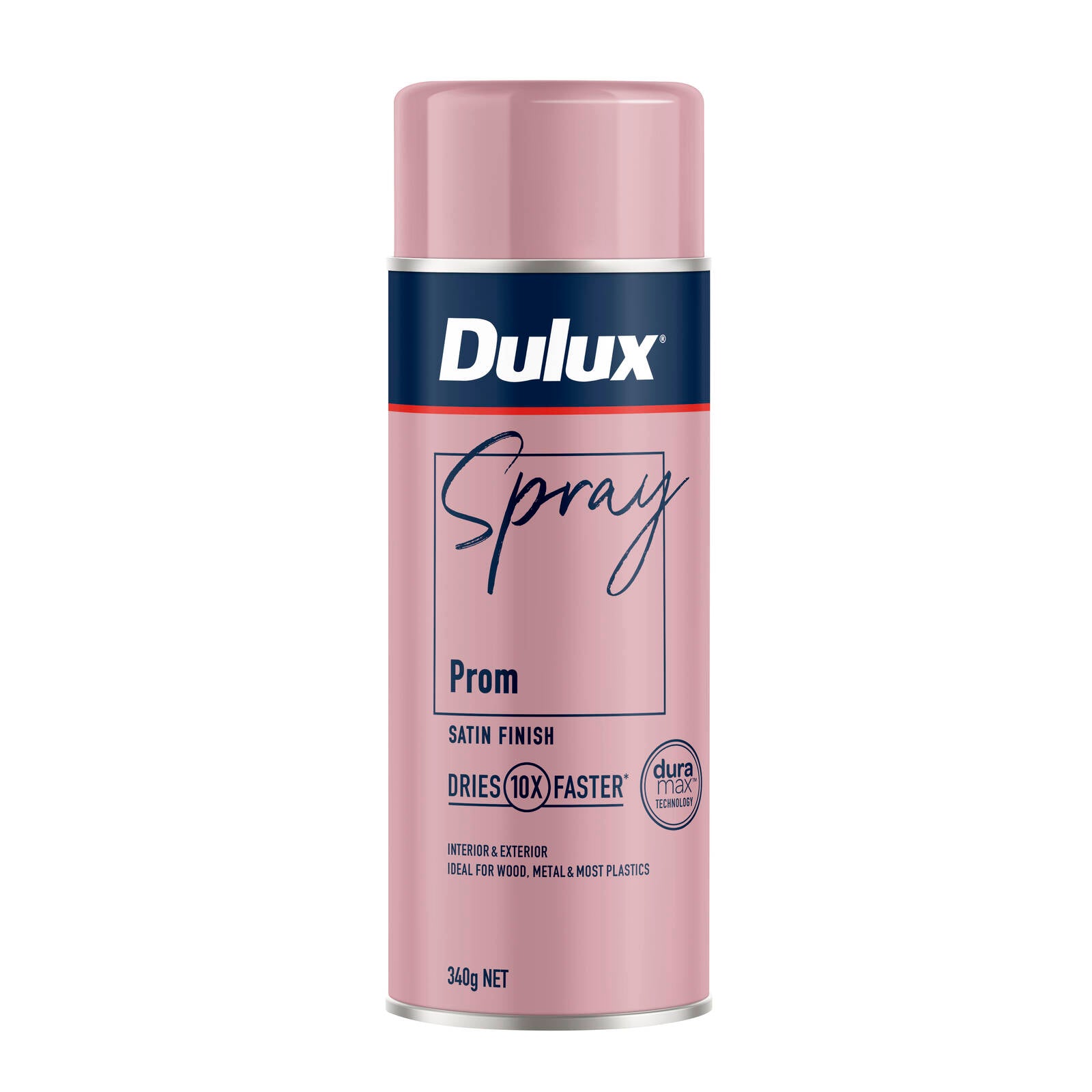 Dulux 340g Prom Satin Finish Spray Paint, Smooth Satin Sheen for Indoor Projects