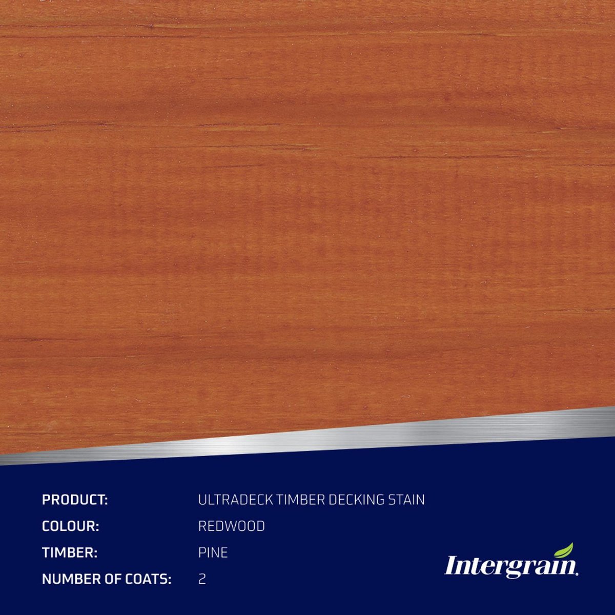 Intergrain NaturalStain 4L Redwood Timber Stain - Water Based, UV Resistant Exterior Decking