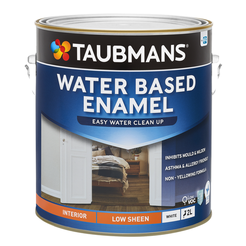 Taubmans 2L White Low Sheen Water Based Enamel Paint - 2L - Interior Use - Durable Finish - SuperSaverAU - view 1