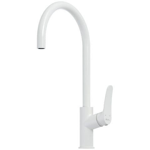 Oliveri Verona gooseneck mixer tap - satin white finish - lead free brass body - VA306507WH