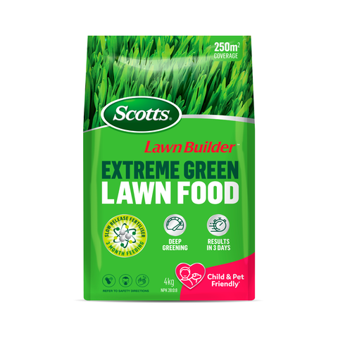 Scotts Lawn Builder Extreme Green 4kg Slow Release Lawn Fertiliser - Granular, Covers 250m2