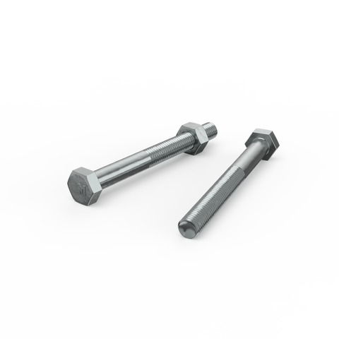 ZENITH M10 x 100mm Zinc Plated 4.6 Grade Hex Head Bolt and Nut