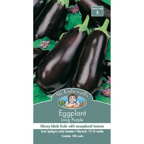 Mr Fothergill Long Purple Eggplant Seeds 16 Weeks Rich Flavor - SuperSaverAU - view 1
