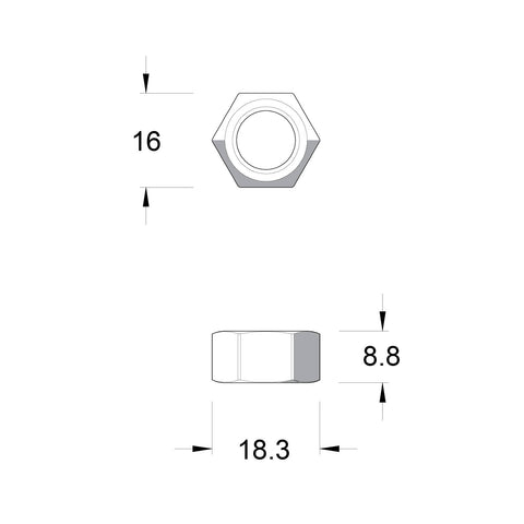 Zenith M10 Hot Dip Galvanised Hex Nut - 4.6 Grade Steel