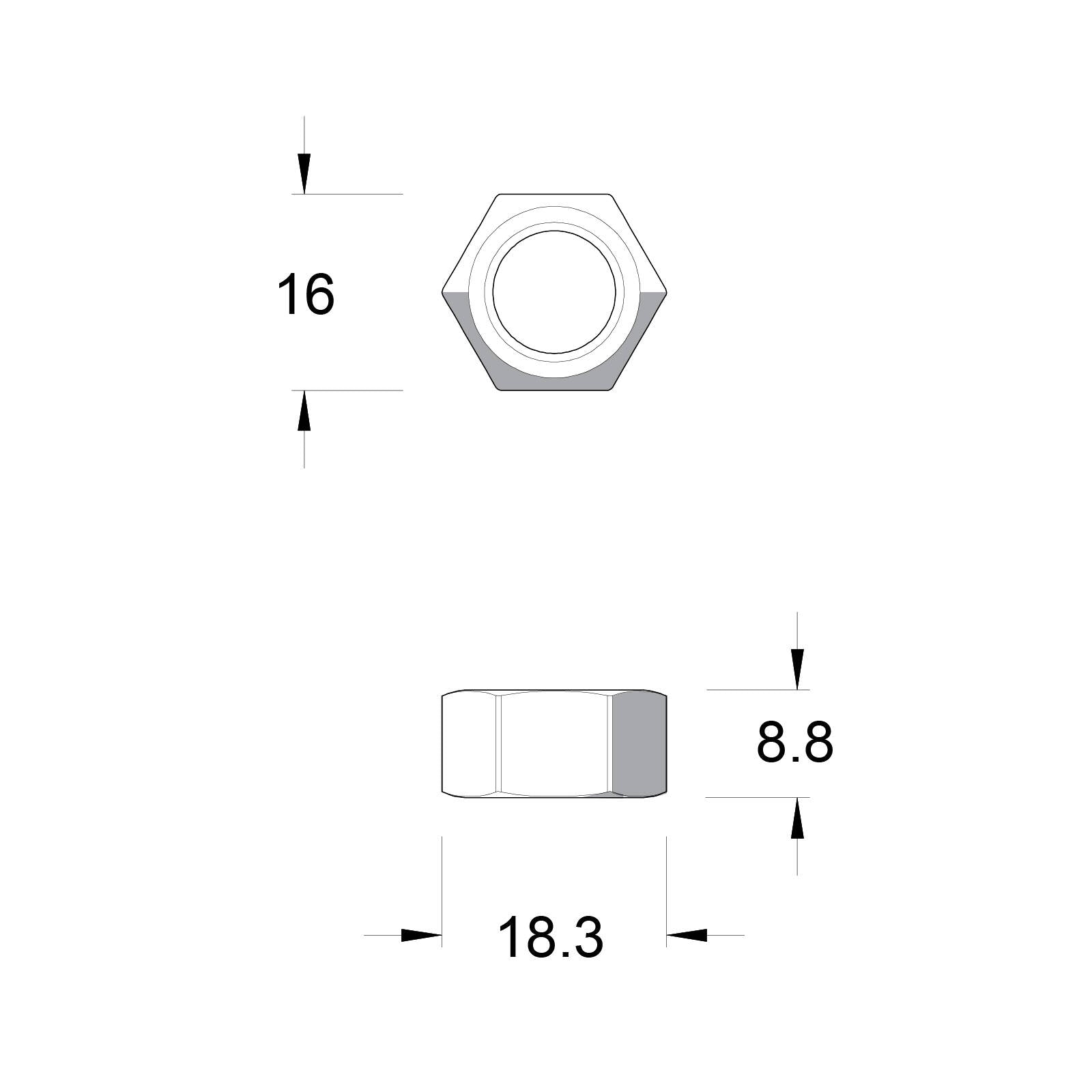 Zenith M10 Hot Dip Galvanised Hex Nut - 4.6 Grade Steel