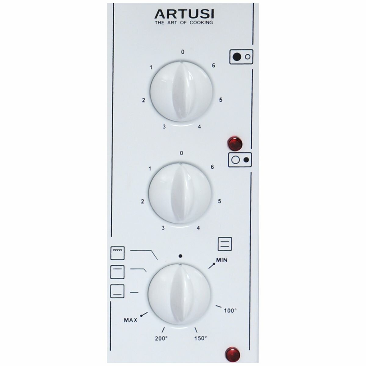 Artusi 22L Vulcan Benchtop Oven with Cooktop - White, Two Solid Hotplates, 1000W Grill - AOMK1
