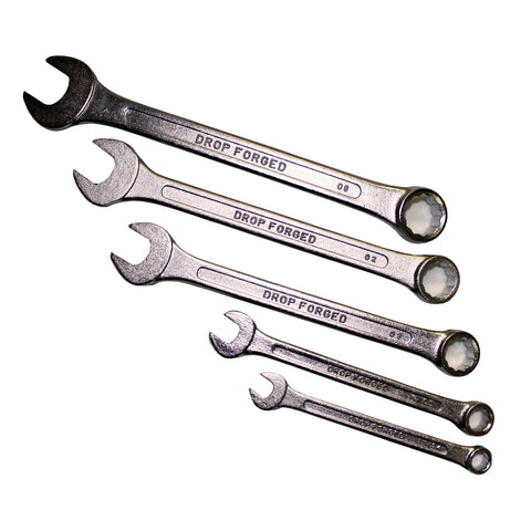 Craftright 5 Piece Combination Spanner Set, 3/8" to 5/8", Chrome Plated Steel, 200mm