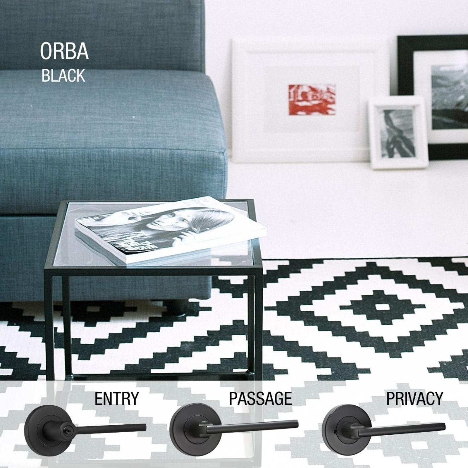 Lemaar Orba Passage Set Black Zinc Interior D Strike