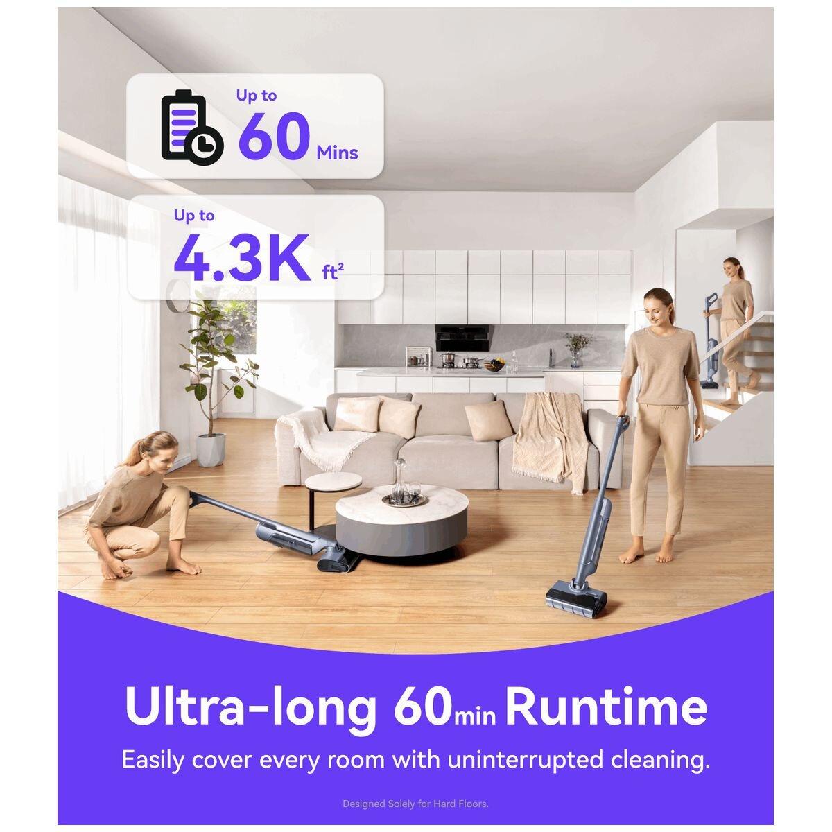 Narwal S20 Pro wet and dry vacuum - 20,000Pa suction, DirtSense technology, 60 minute runtime - YJSC003