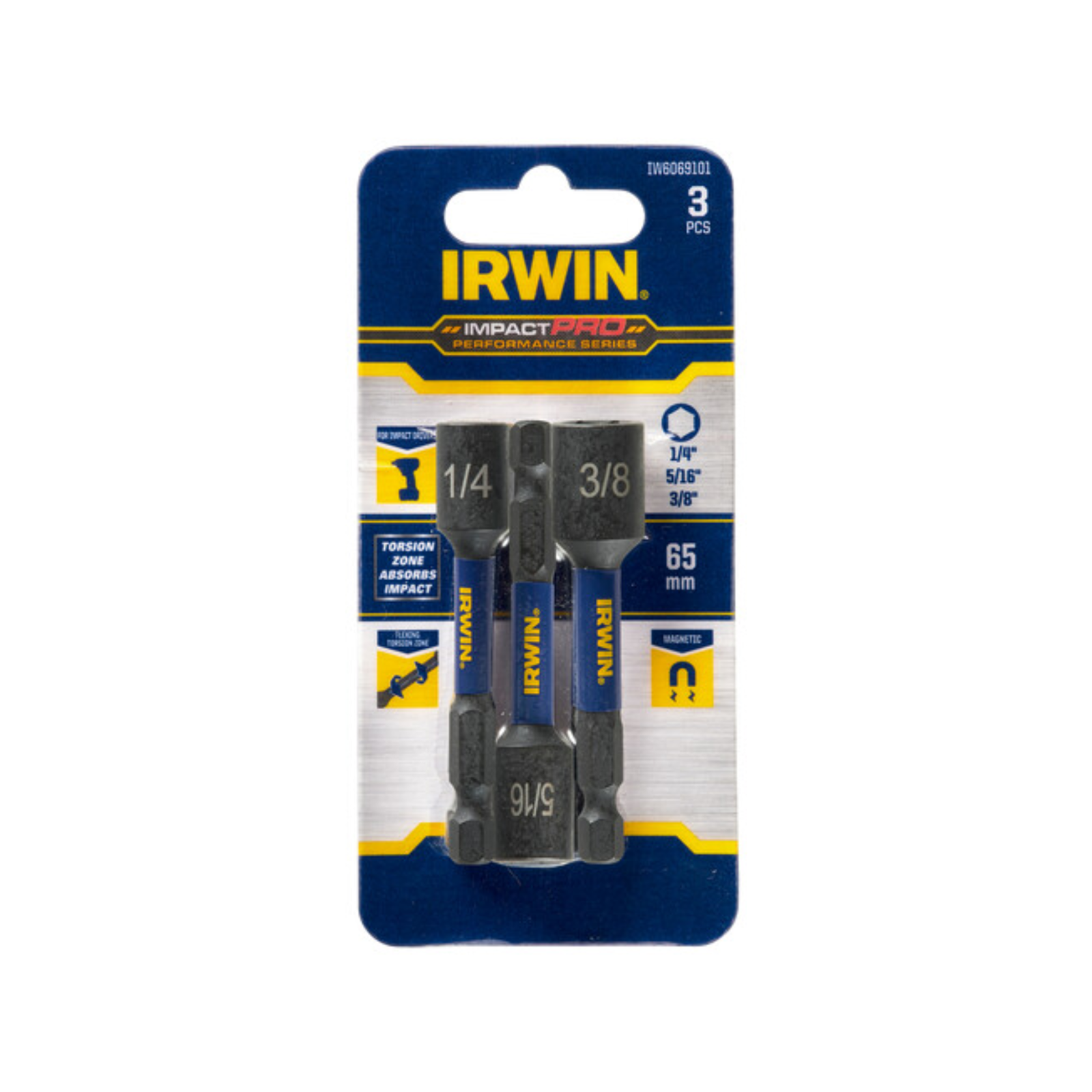 Irwin 65mm Impact Pro Performance Nutsetter Set 3 Piece