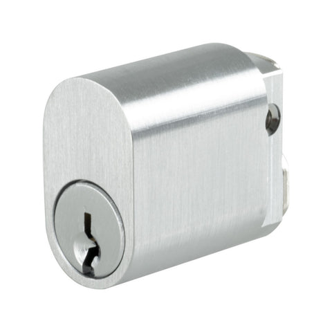 Rolltrak Commercial Security Oval Cylinder Lock, Satin Chrome 6-Pin