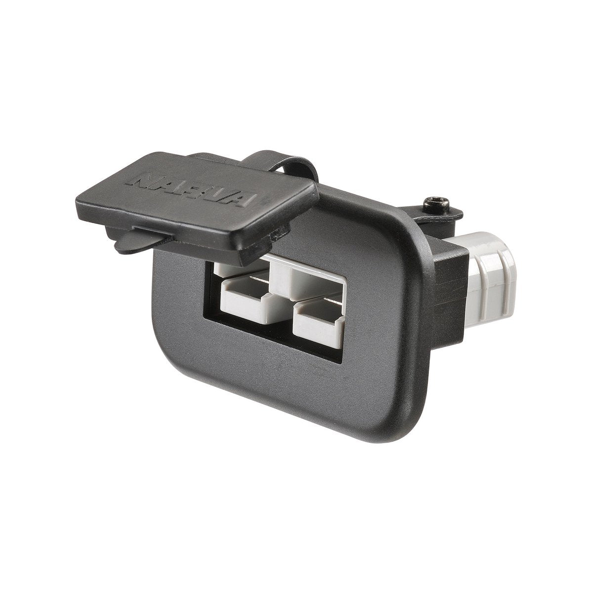 Narva HDRV Flush Mount Heavy Duty 50A Connector with Cover, Black