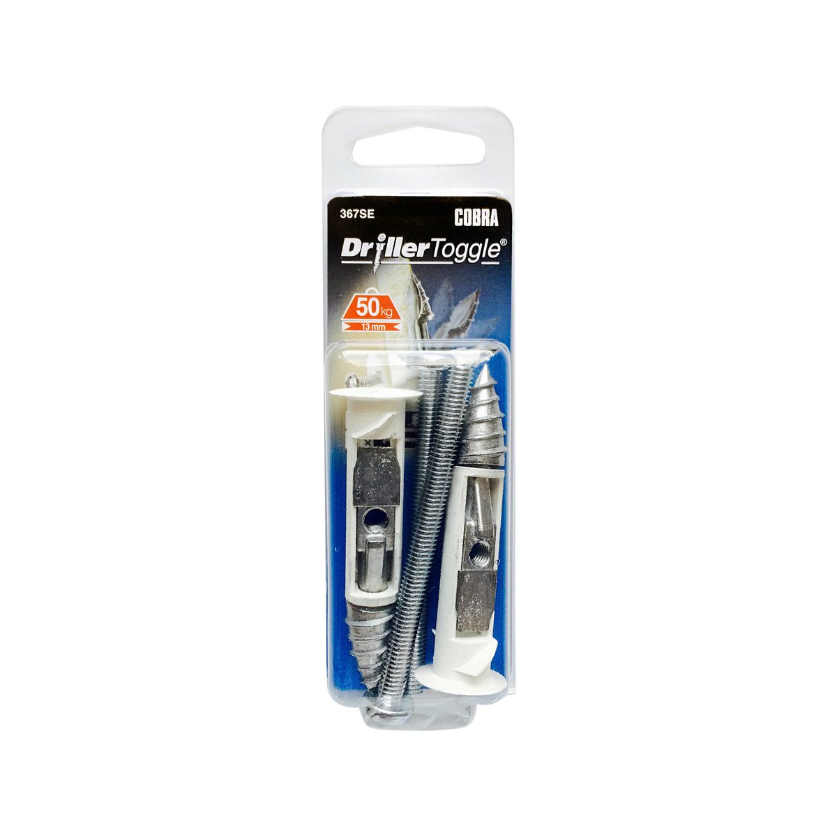 Cobra 6 x 75mm Driller Toggle Anchor Screws Steel 2 Pack