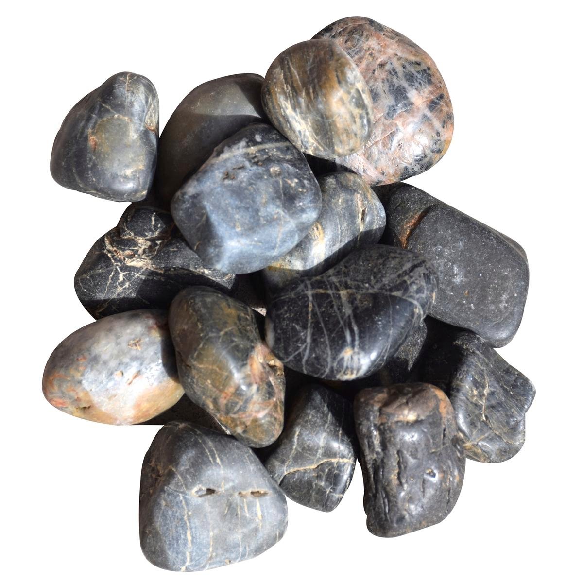 Tuscan Path Black Decorative Pebble Mix 30-50mm 20kg Natural Stone - SuperSaverAU - view 1