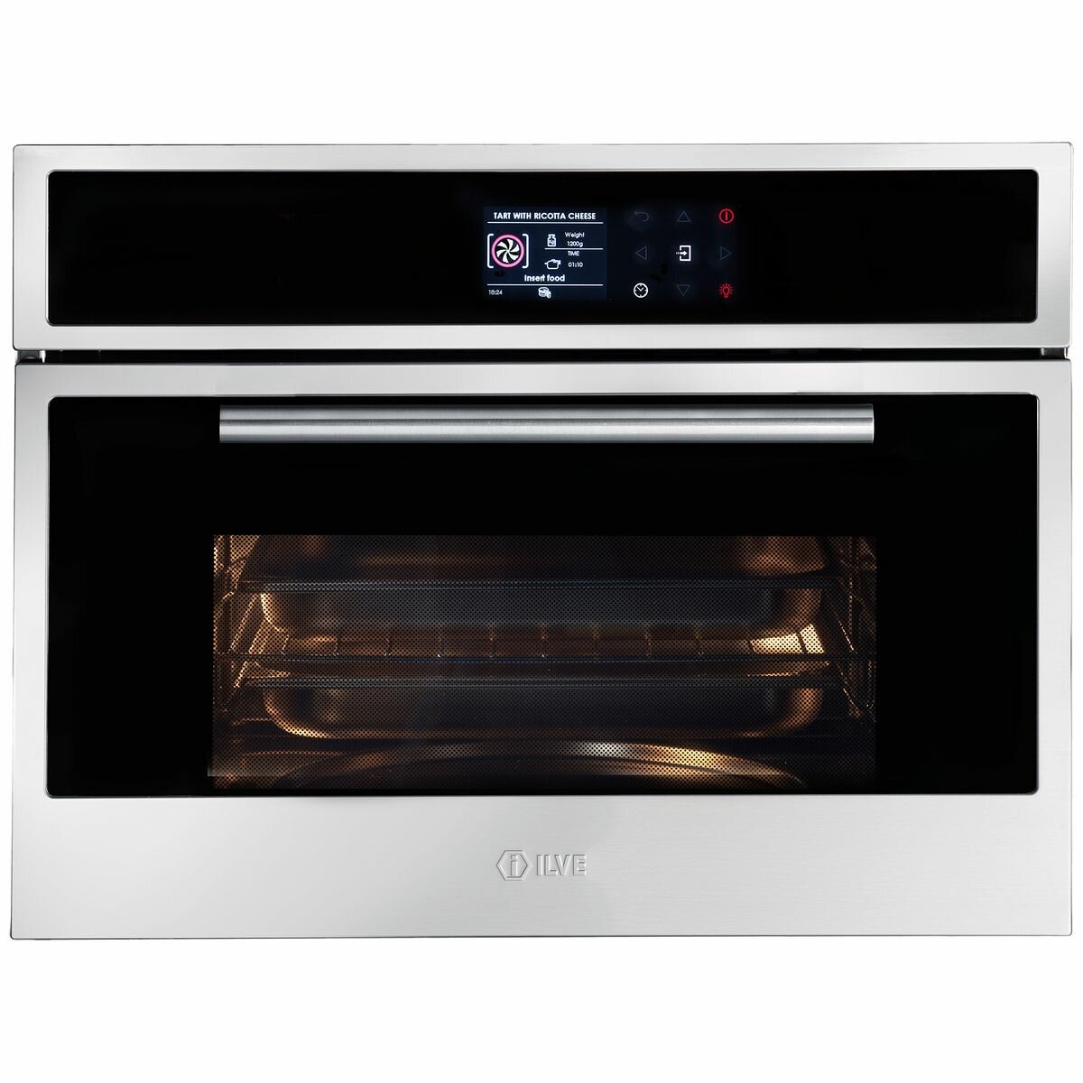 ILVE 45cm compact built-in combi-steam oven - 35L, stainless steel, 11 combined functions, 15A plug - ILCS45X
