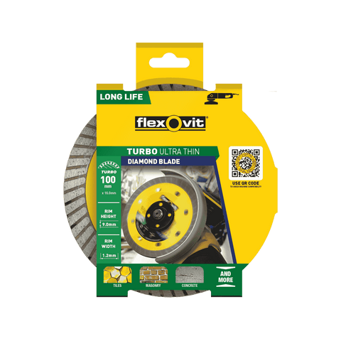 Flexovit 100 x 16 x 1.2mm Ultra-Thin Turbo Diamond Blade