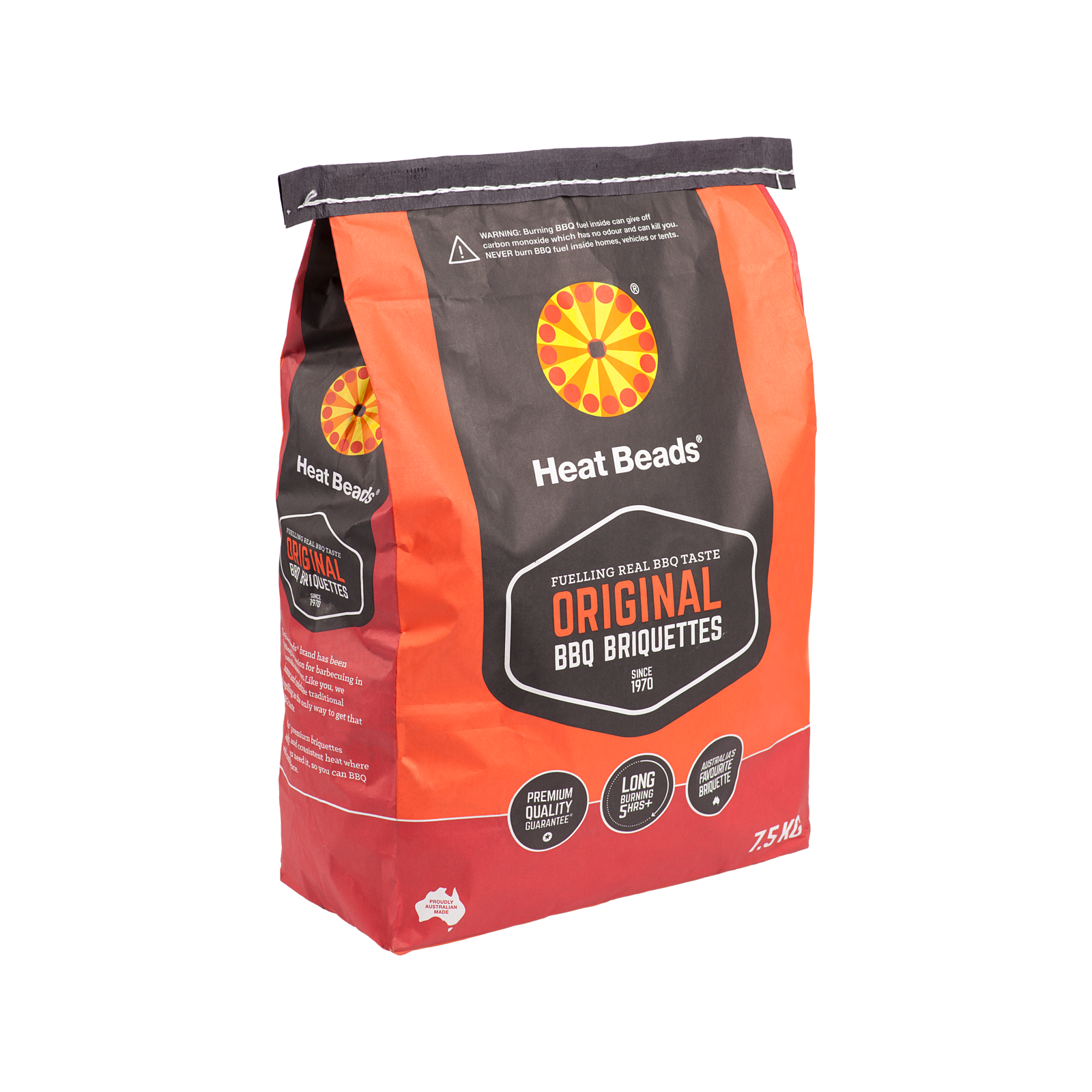 Heat Beads 7.5kg Original BBQ Charcoal Briquettes 4 Hour Burn