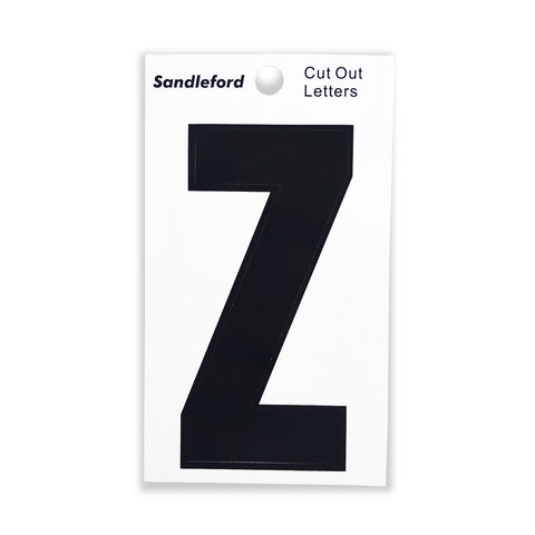 Sandleford 85mm Black Self Adhesive Cut Out House Letter Z - Weather Resistant