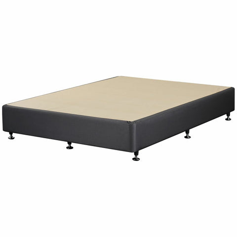 A.H. Beard Lunar Premium Standard Queen Bed Base - Shadow Charcoal Linen-Look Fabric - LUNAPBQUE210469