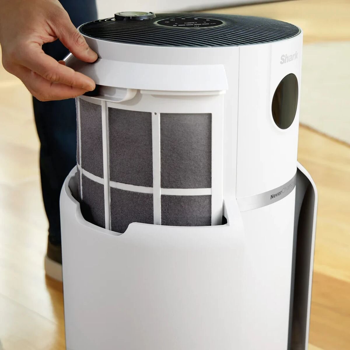 Shark NeverChange5 Air Purifier - 5-Year Filter, Up to 60 Square Metres, Four Fan Speeds, White - HP150