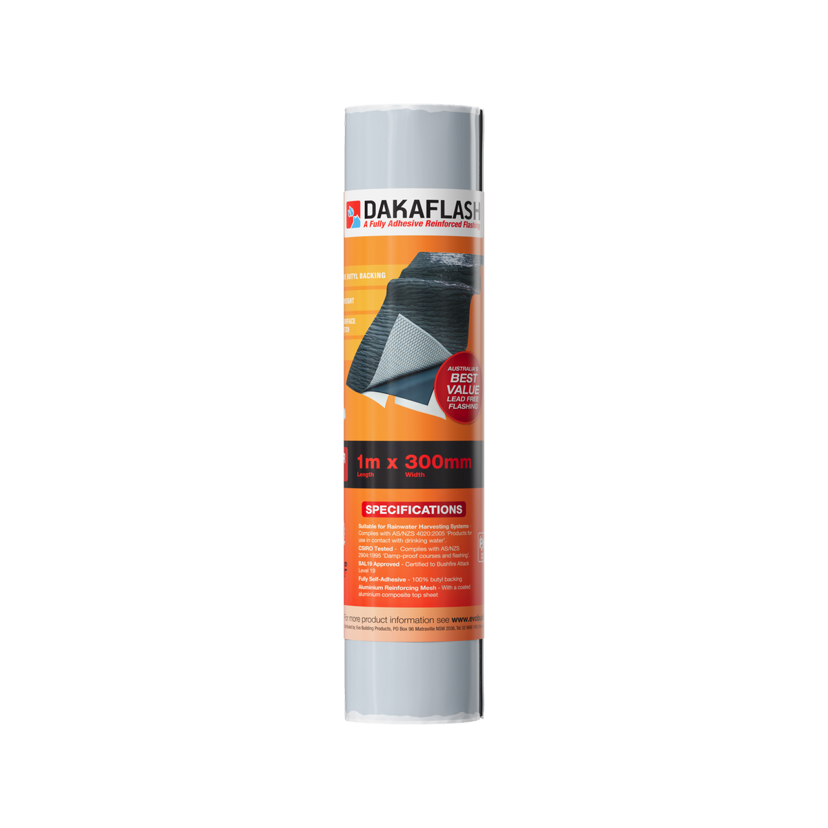 Dakaflash 300mm x 1m Black Lead Free Flashing