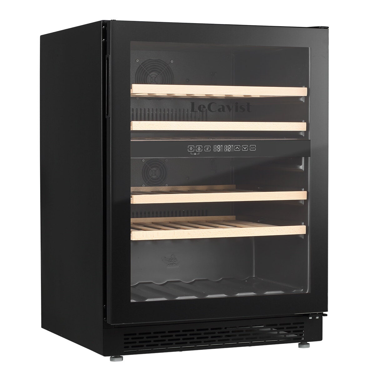 LeCavist 44 Bottle Dual Zone Wine Cabinet - Black - Humidity Control - Anti-Vibration - LJ44VN2ZBU