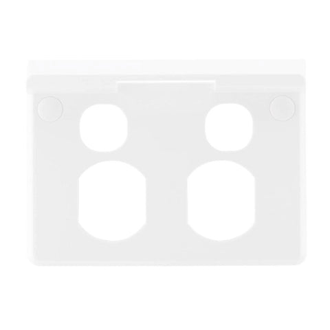 Deta X6 White Polycarbonate Clip On Cover With Shelf for Double Power Point