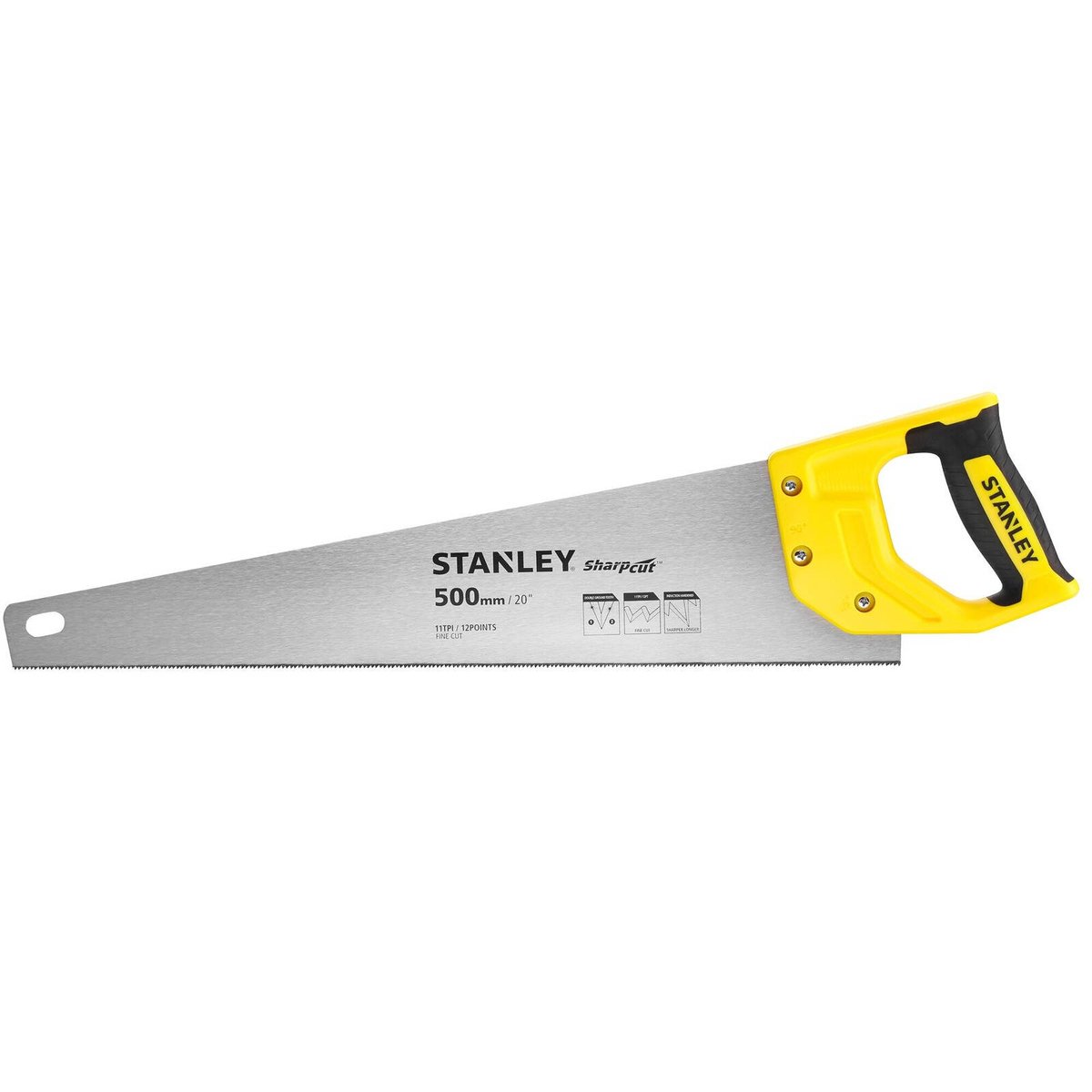 Stanley Sharpcut 500mm 20" 11 TPI Hand Saw STHT20371-1 Induction-Hardened