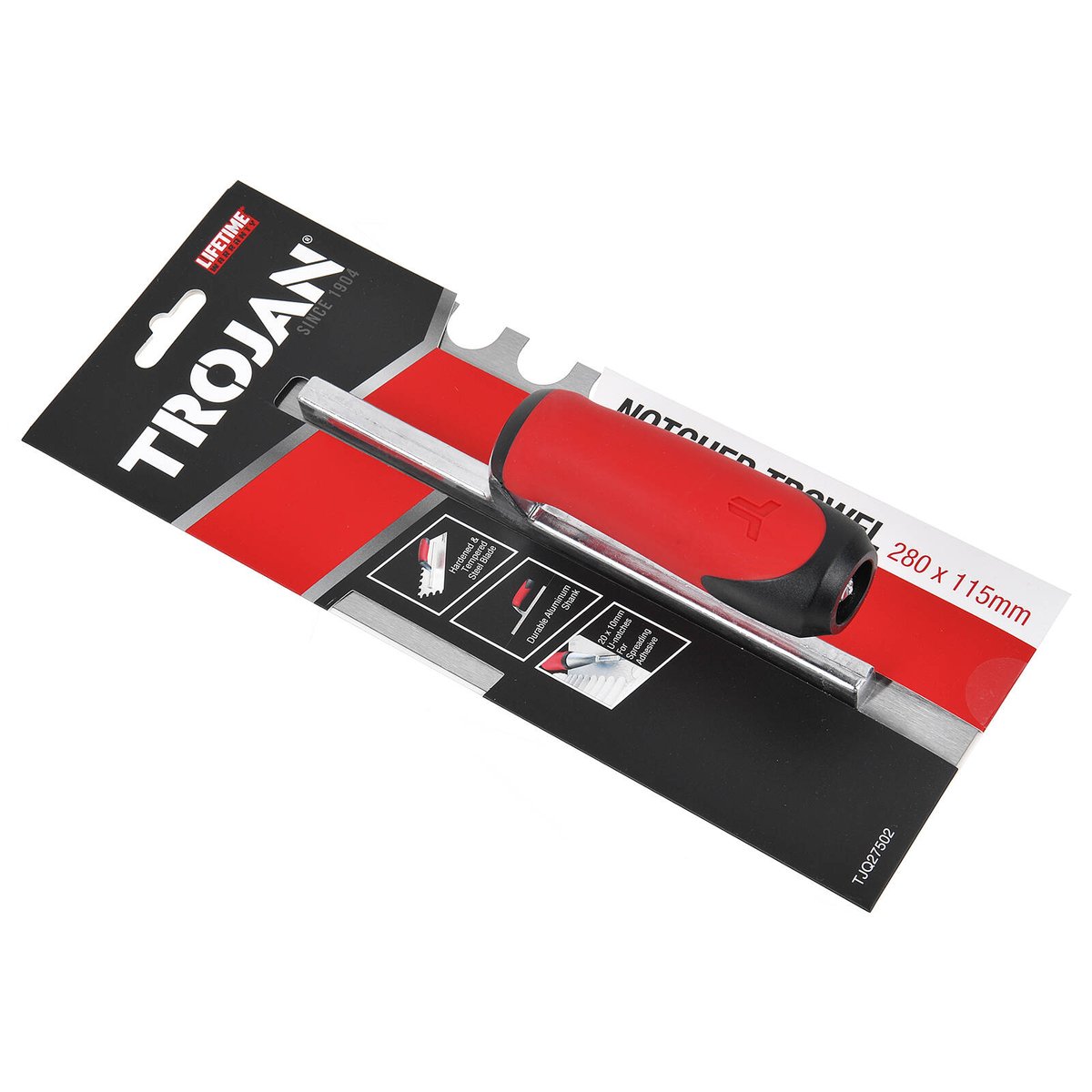 Trojan Half Rounded Notched Plaster Trowel 280mm x 115mm - Durable Steel Blade - SuperSaverAU - view 4