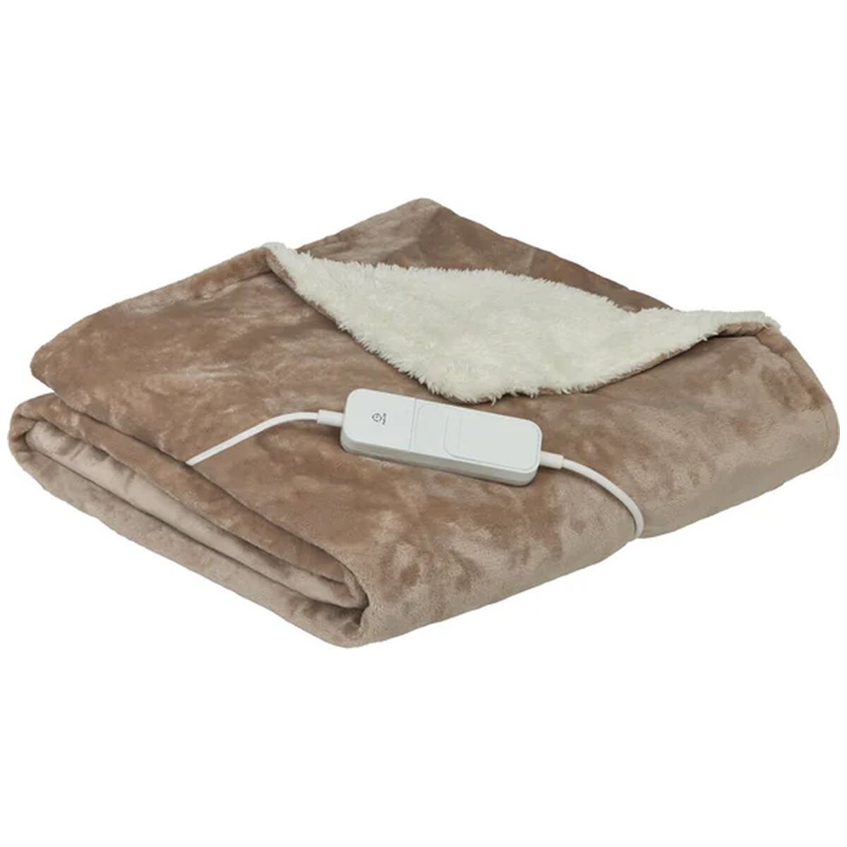 HoMedics Heated Throw Blanket 130x180cm - Fast Six-Minute Heat-Up, Soft-Touch Fabric, Cream - HTB-1000CE-AU